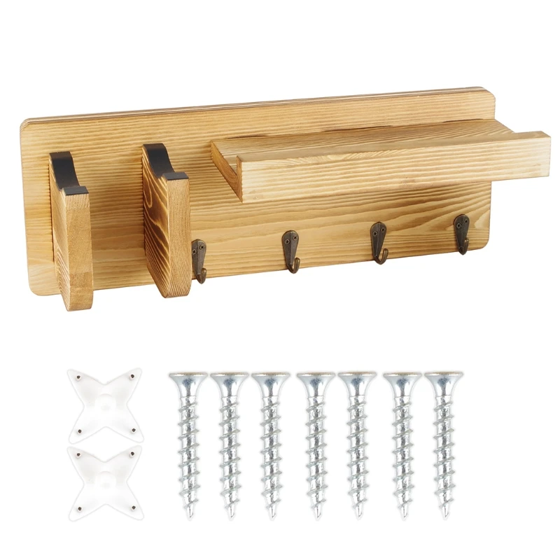 

831C Wood Guitar Rack Wall Mounted, Hanging Bracket with Pick Holder