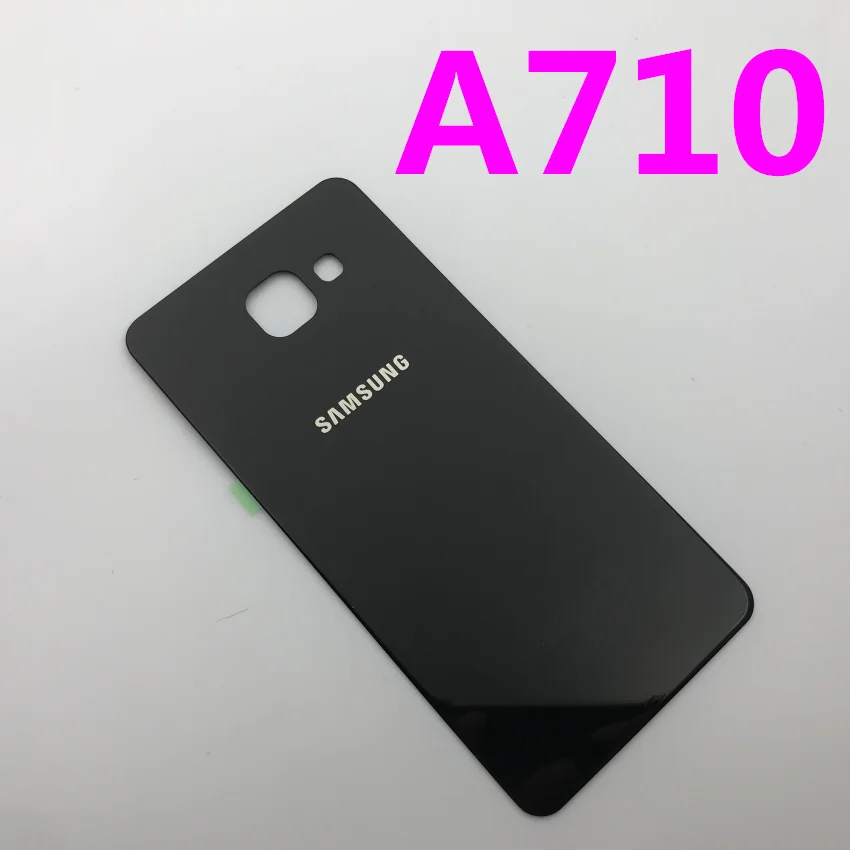 A710 black Задняя панель батареи Стекло задняя дверь Крышка для samsung Galaxy A3 A310 A310F A5 A510 A510F A7 A710 A710F() предварительно клейкие наклейки - Цвет: A710 black