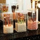 Прозрачный держатель для кистей для макияжа, Круглый прозрачный пластиковый пустой держатель для ручек, органайзер для кистей для макияжа, косметический контейнер