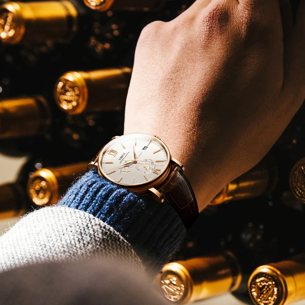 LOBINNI, роскошные брендовые часы, мужские автоматические механические часы, мужские часы из нержавеющей стали, сапфировые, 50 м, водонепроницаемые мужские часы