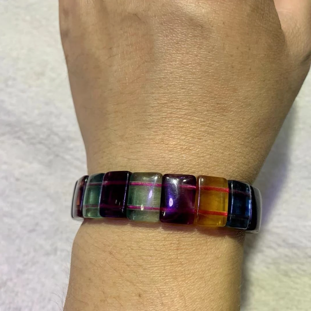 

natural fluorite stone beads bracelet natural gemstone Bangle for woman for gift wholesale