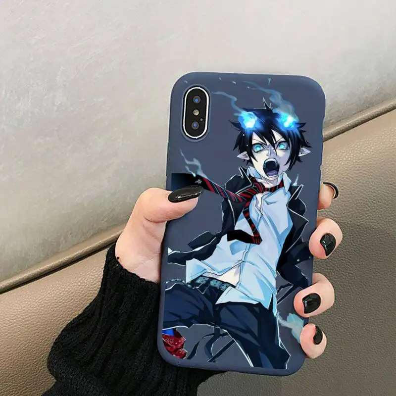 

Anime Blue Exorcist Rin Okumura Phone Case for iPhone 12 mini 11 Pro XS MAX X XR 7 8 6 Plus Candy Color blue Soft Silicone Cover
