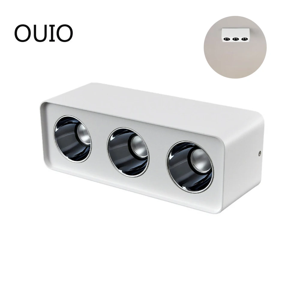 

Светодиодный светильник с тремя головками для домашнего и коммерческого освещения, 21 Вт/26 Вт, 85 ~ 265 В переменного тока, поверхностный монтаж,...