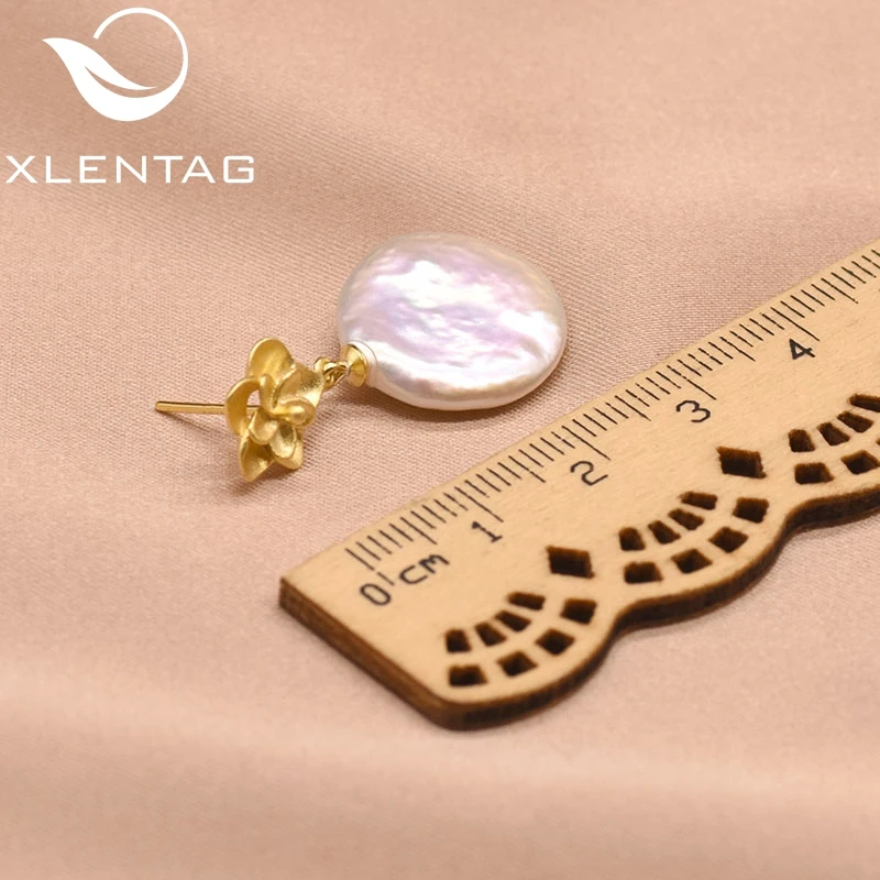 Женские Висячие серьги XlentAg из натурального круглого жемчуга в стиле барокко с