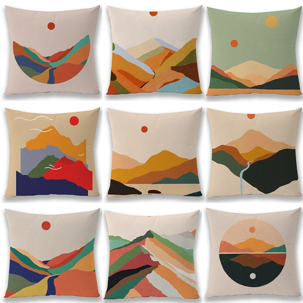 

Abstract Art Short Plush Blanket Set Home Decoration Bedside And Sofa Pillowcase 45x45cm