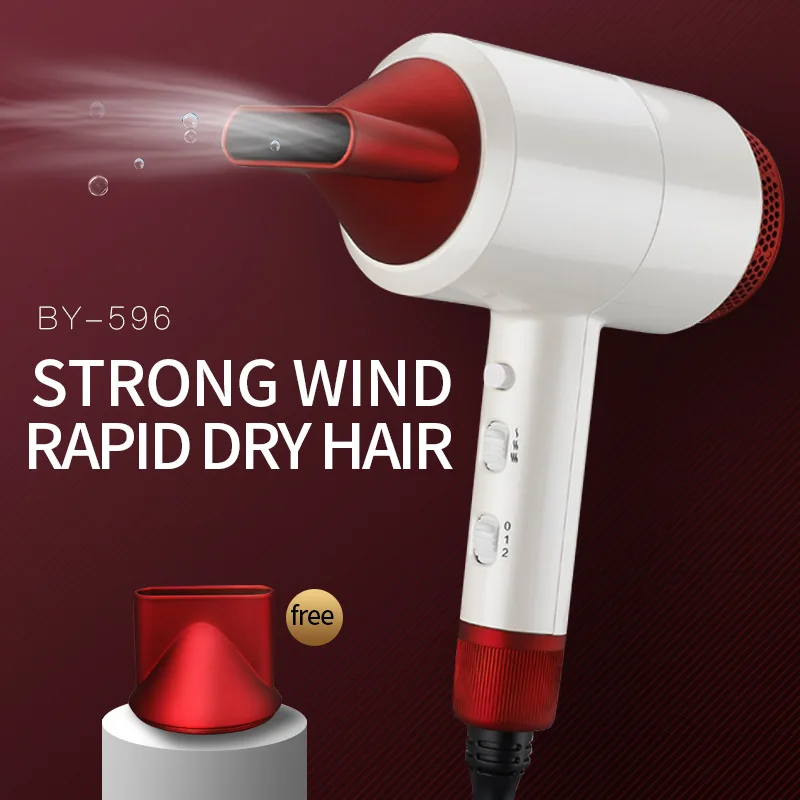 

Salon Professional Hair Dryer Volumizer Negative Ion Blow Dryer Brush Hot/Cold With Air Collecting Nozzle Mirror Hairdryer