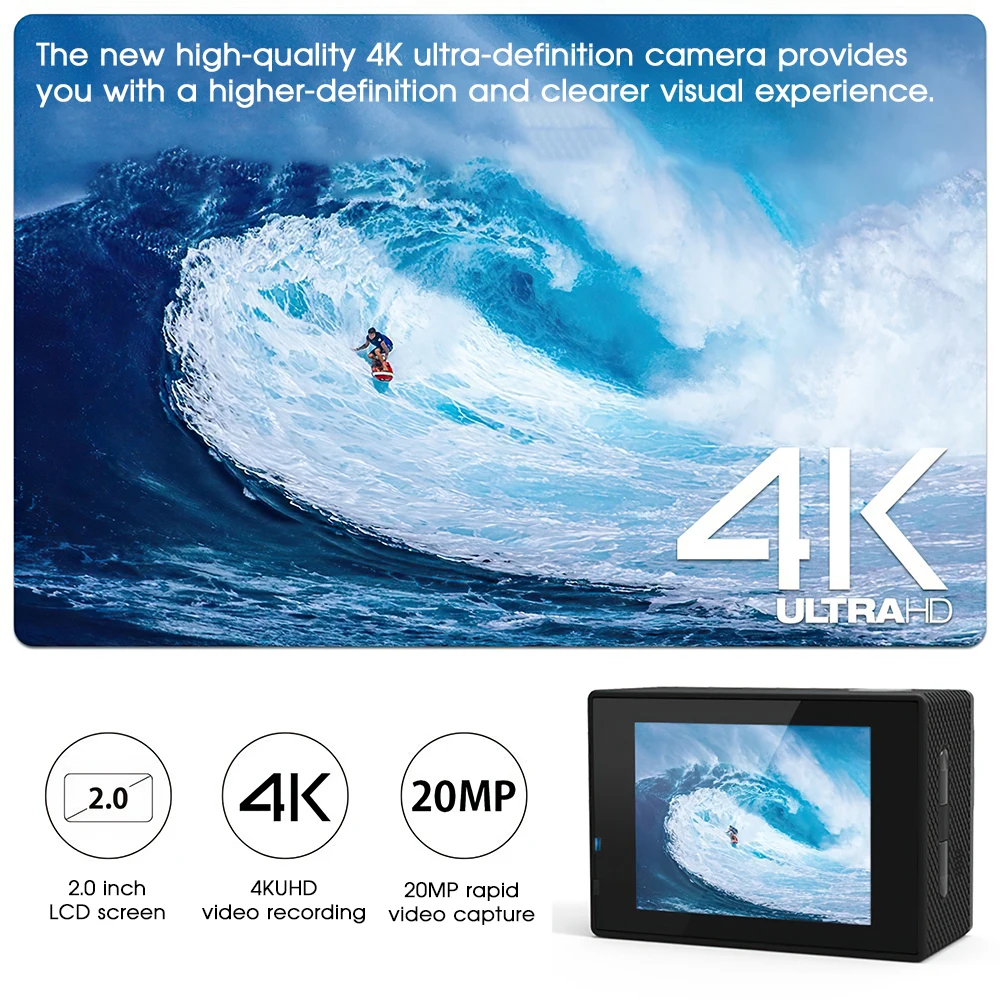 Беспроводная Экшн-камера capsaver 4K HD водонепроницаемая Спортивная видеокамера