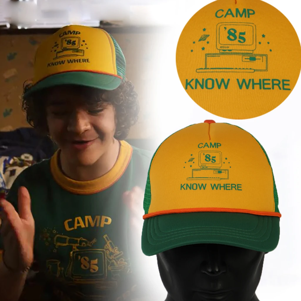 2019 странные вещи 3 Дастин Шляпа Ретро Кепка Дальнобойщика с сеткой желтый зеленый