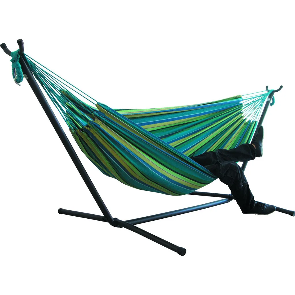 

Two-person Hammock Camping Thicken Swinging Chair Outdoor Hanging Bed Canvas Rocking Chair Not With Hammock Stand 200*150cm