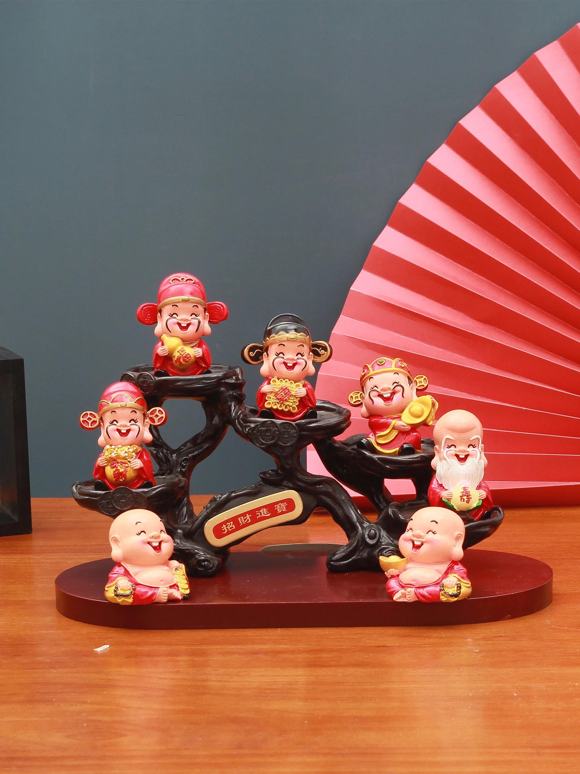 New Chinese Five Gods of Wealth Lucky Office Shop Home Living Room Decoration Creative Wedding Relocation and Opening Ornaments | Дом и сад