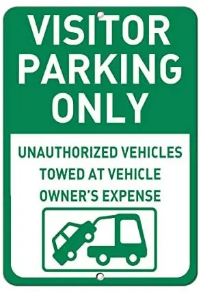 

Visitor Parking Only Unauthorized Vehicles Towed 12 X 8 Inches Metal Tin Sign