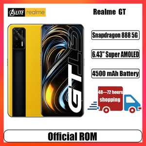 realme gt 5g cellphone qualcomm snapdragon 888 5g smartphone 120hz refresh 6 43 fhd amoled65w super dart charge 64mp camera free global shipping