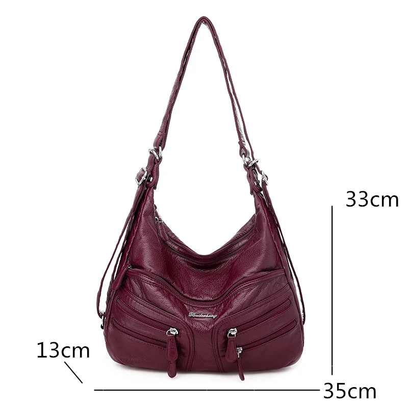 

2020 New Women Leather Luxury Handbags Soft Large Capacity Casual Tote Bags High Quality Female Leather Shoulder Bags Female Sac