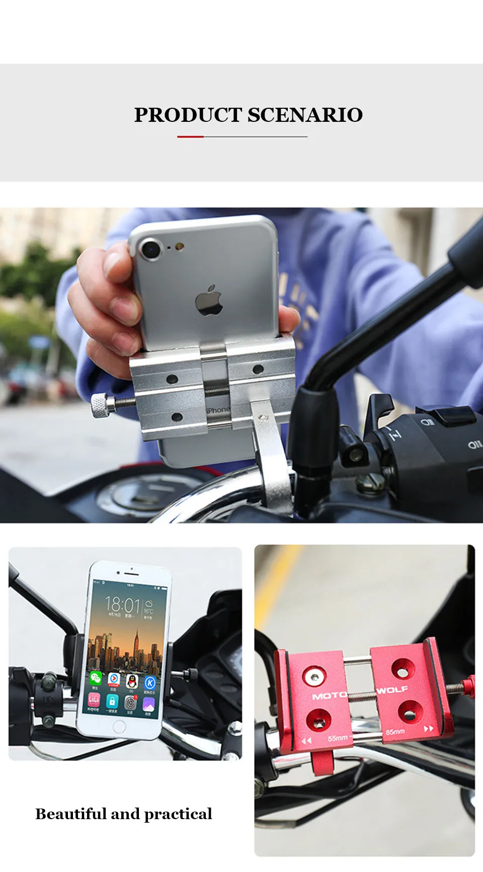 Vmonv мотоцикл велосипедный держатель для телефона iPhone 8 X XR samsung S8 мобильный телефон мото велосипед подставка для руля gps кронштейн