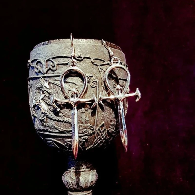 Готическое ожерелье в форме АНКХ-Креста вампира Goth Очаровательная подвеска