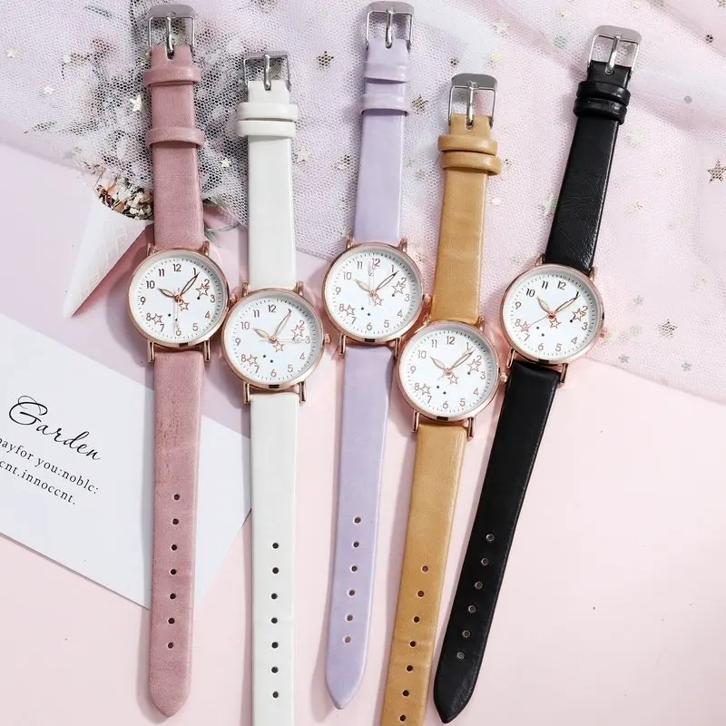 

Luminous Women Set Bracelet Watches Fashion Simple Ladies Wrist Watches Casual Leather Strap Quartz Watch Clock Montre Femme