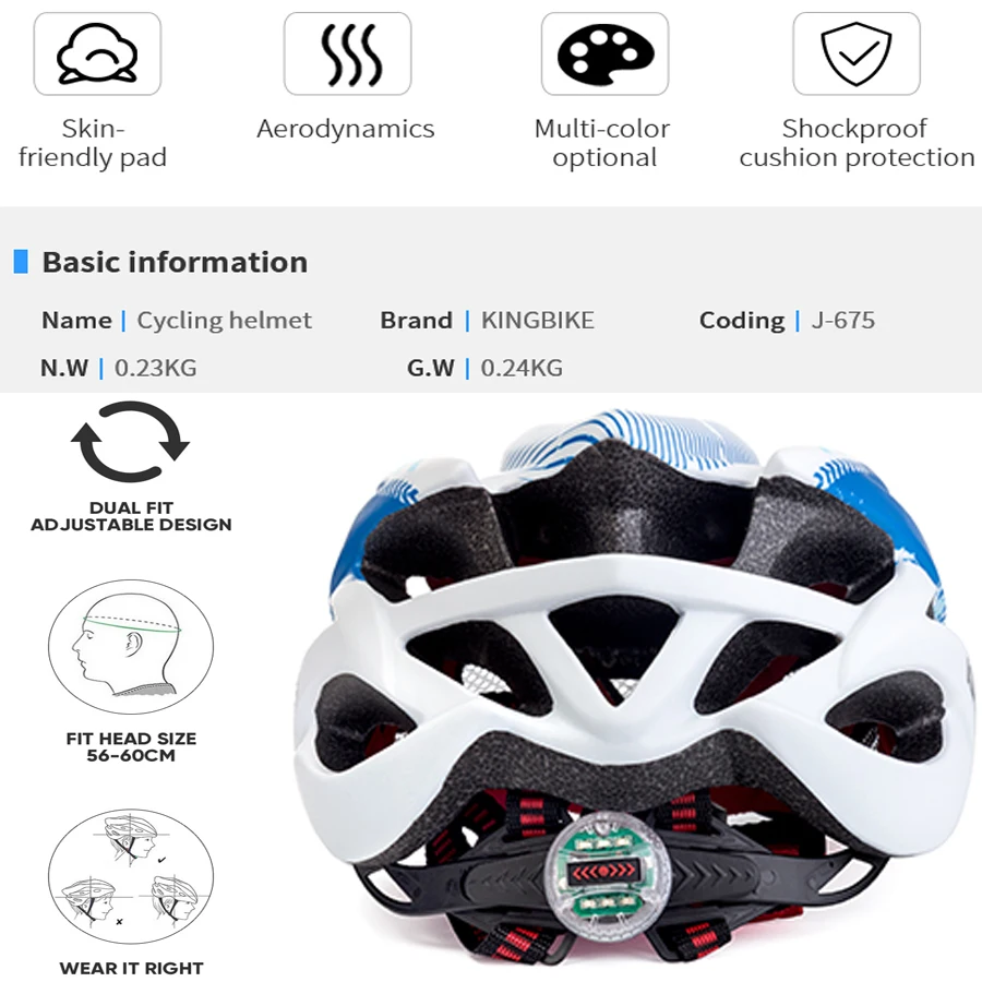 Велосипедный шлем KINGBIKE, козырек для мужчин и женщин, велосипедный шлем, задний светильник для горной дороги, велосипедный шлем Casco, цельнолитые велосипедные шлемы