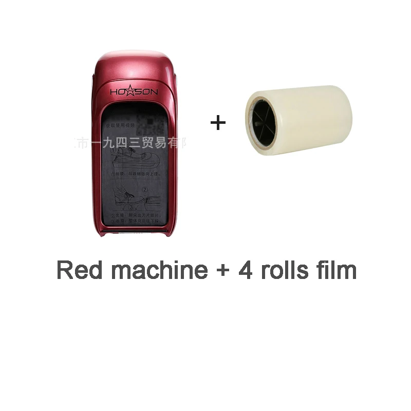 Red 4 rolls film 6-рулонов мембраны автоматический аппарат для надевания бахил распределитель плёнки подошва машина для покрытия для дома, отеля, офиса, отображение времени и трудосберегающая тачка на машина - Цвет: Red 4 rolls film