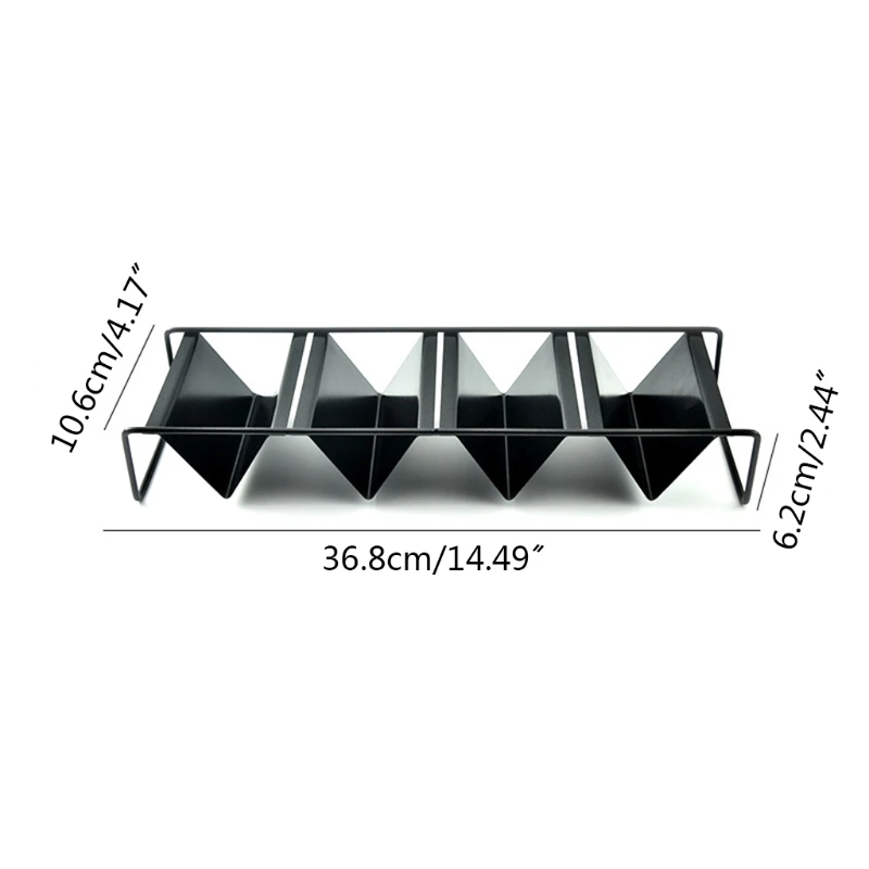 

Taco Rack Dishwasher Oven Grill Safe Food Grade Stainless Steel Taco Holders Smooth Edge for Safe Use Durable Kitchen 124E