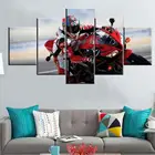 5 шт., постеры на холсте с изображением мотокросса, мотоцикла