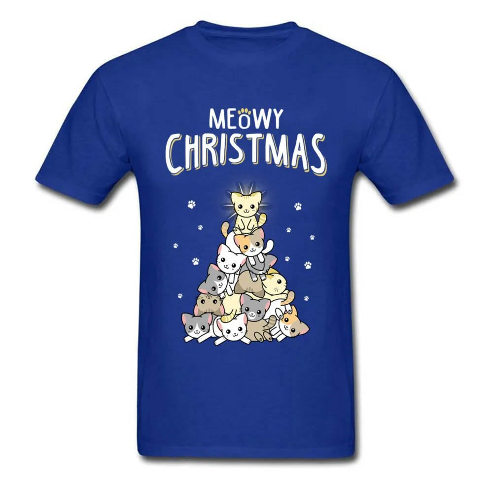 Футболка мужская с рисунком кошки милая мультяшная рубашка Рождественская