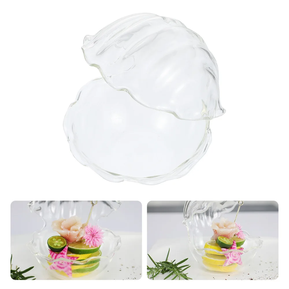 

1pc Household Glass Bowl Dessert Bowl Shell Shaped Salad Bowl Kitchen Tableware