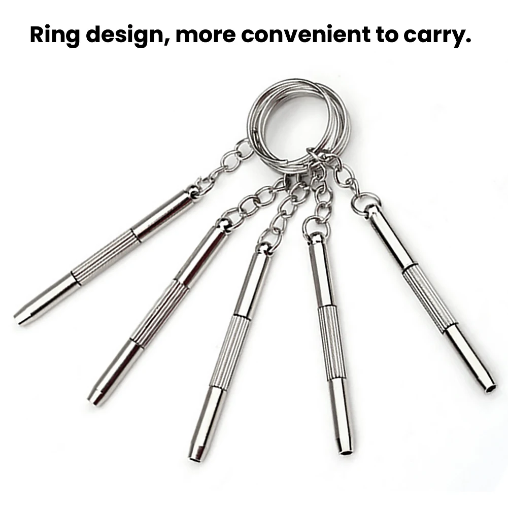 

3-in-1 Multifunctional Portable Screwdriver Stainless Steel Screwdriver Tool Keychain Glasses Watch Repair Widget Tool