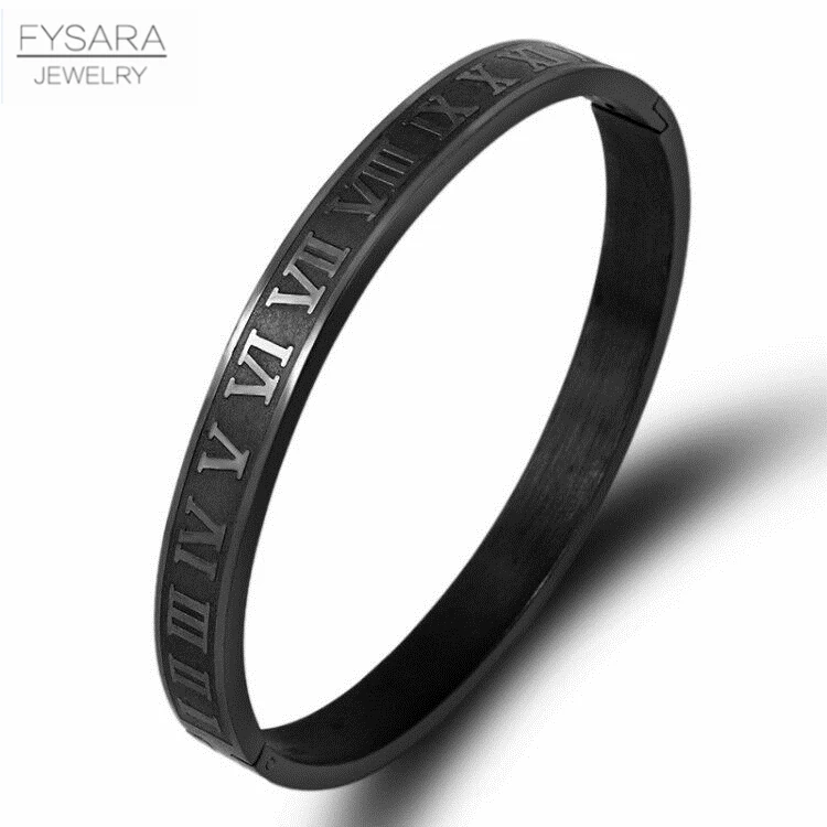 

FYSARA 3pcs Stainless Steel Royal Roman Gold Bangle And Cable Wire Cuff Bracelets For Women Men Wheat Ears Banlges Set Jewelry