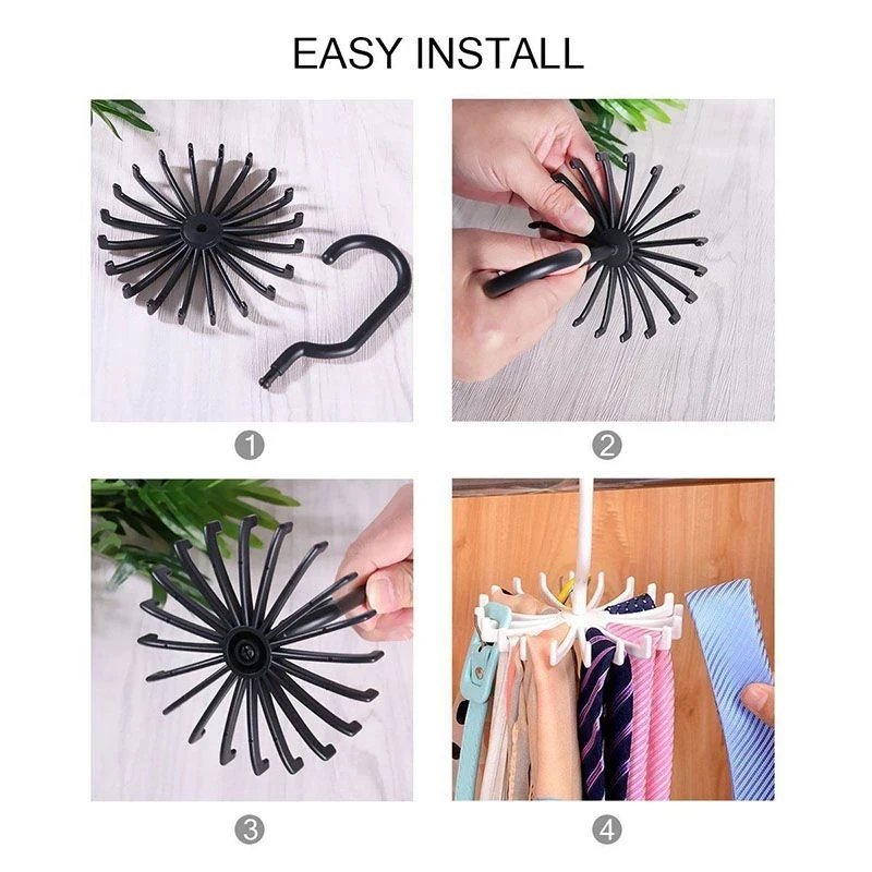 Вращающаяся на 360 ° многофункциональная Регулируемая Вешалка для галстуков