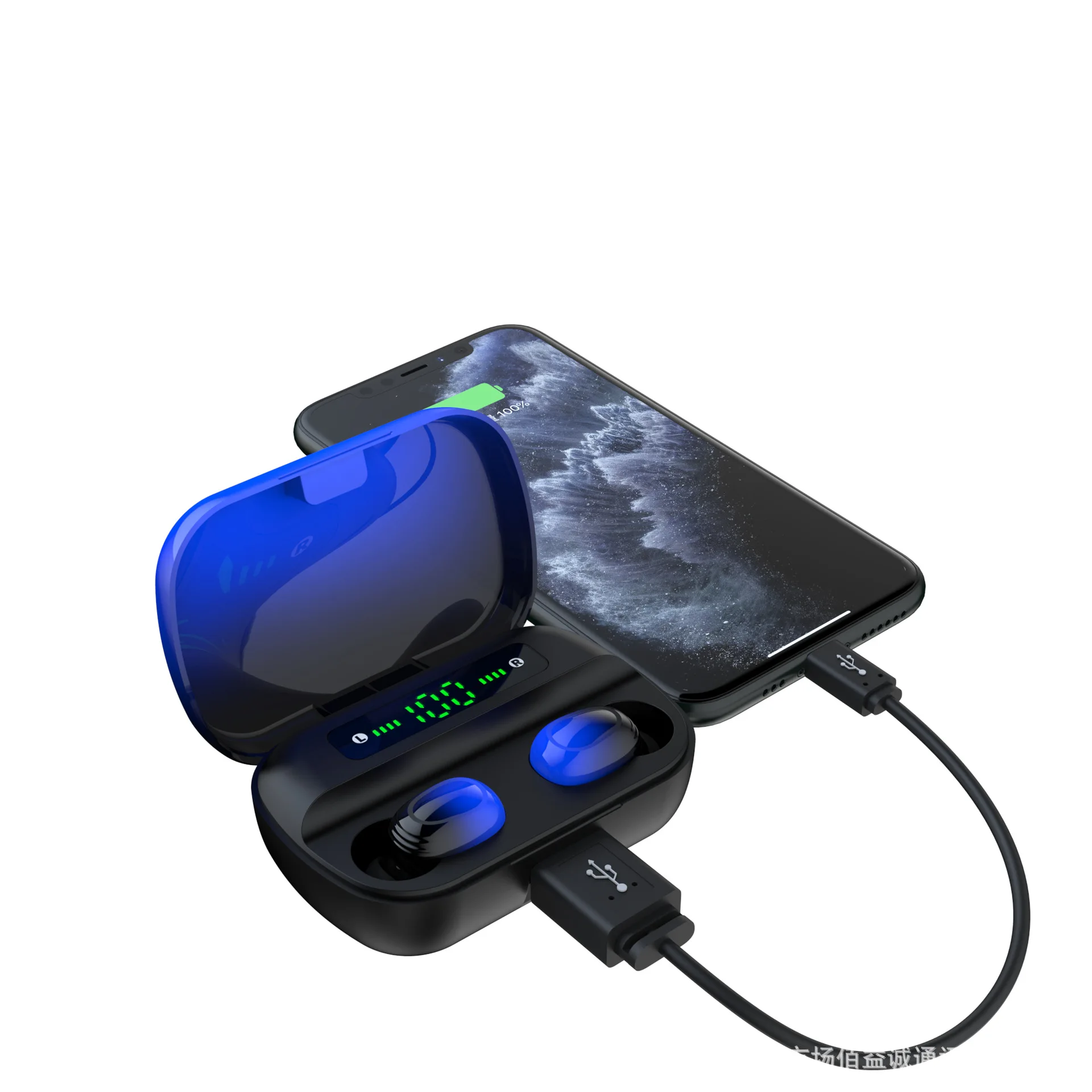 

TWS-гарнитура Bluetooth 5,0 с зарядным футляром и шумоподавлением