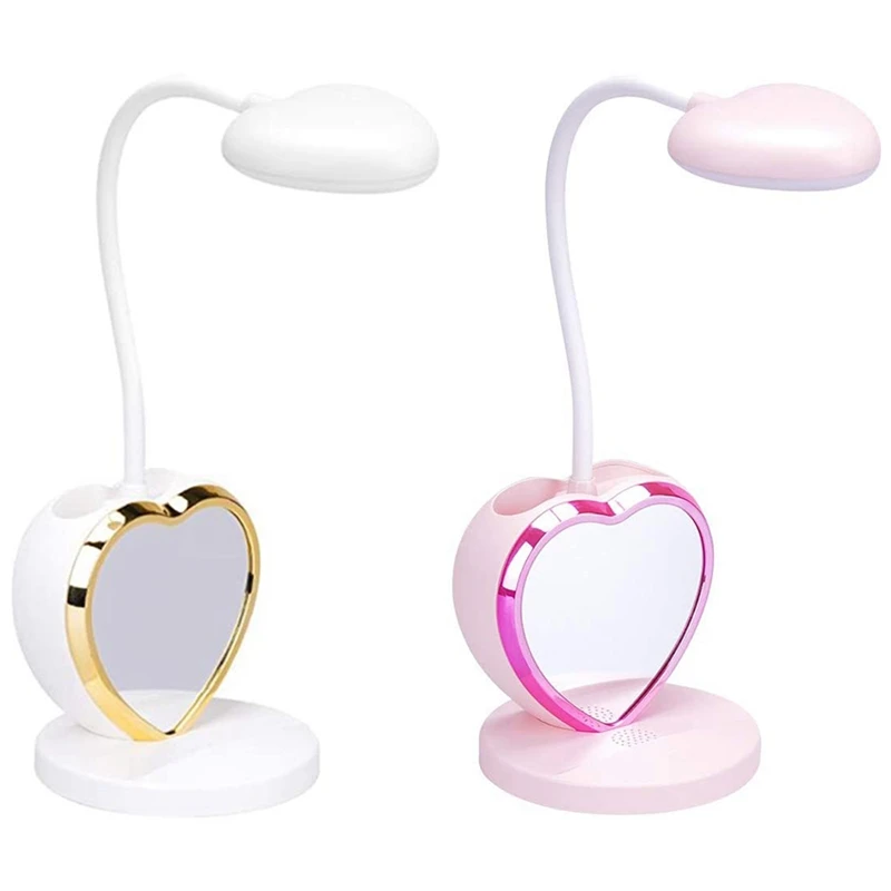 

Светодиодная настольная лампа 2 шт., перезаряжасветодиодный Светодиодная настольная лампа с держателем для ручек и USB-портом для зарядки, пр...