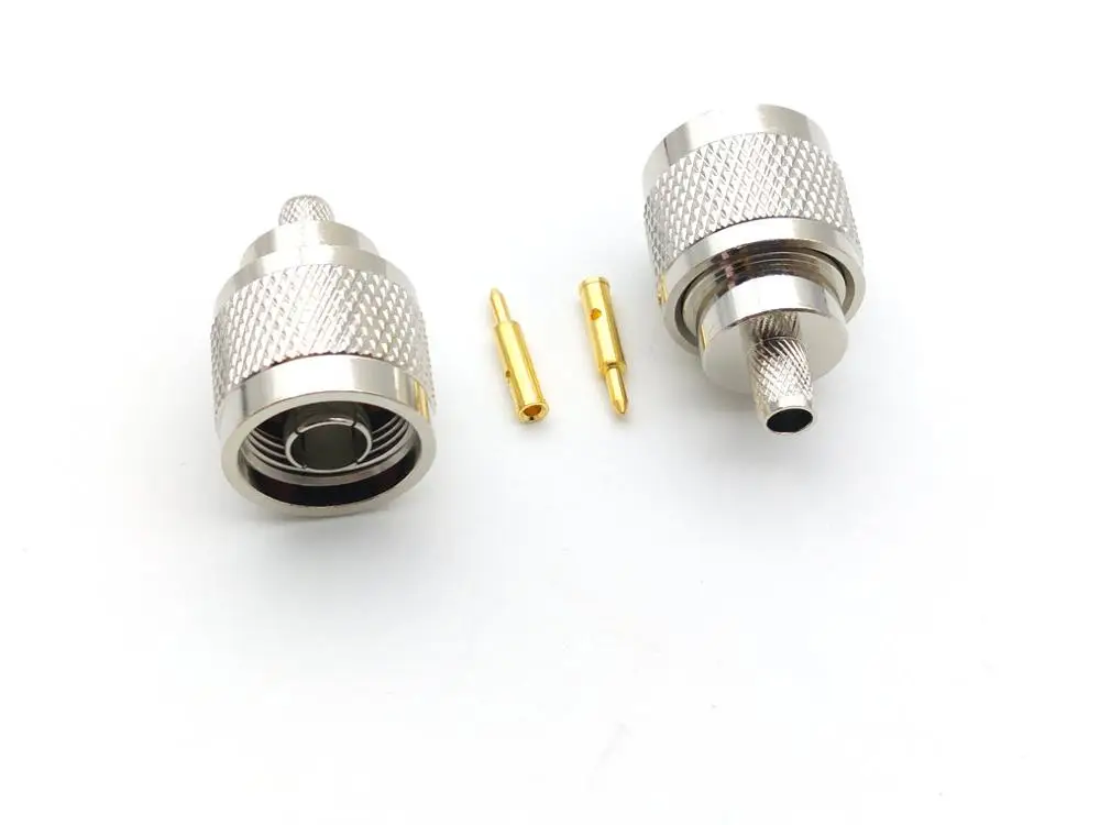 20 шт. медный N Штекер обжимной адаптер разъем для кабеля LMR240 RG8X передачи данных в