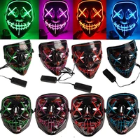 halloween scary mask costume mask el wire light cosplay led costume mask wire light halloween mask skull mask decoration lights