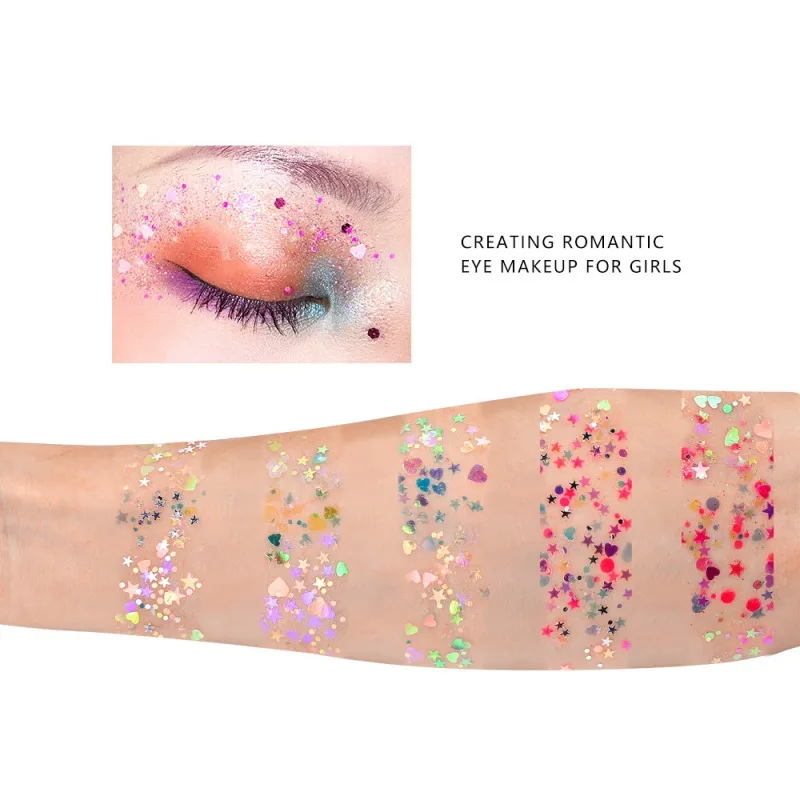 Уникальный 30-Цвет расшитые бусинами и блестками жемчугом звезды тени для век