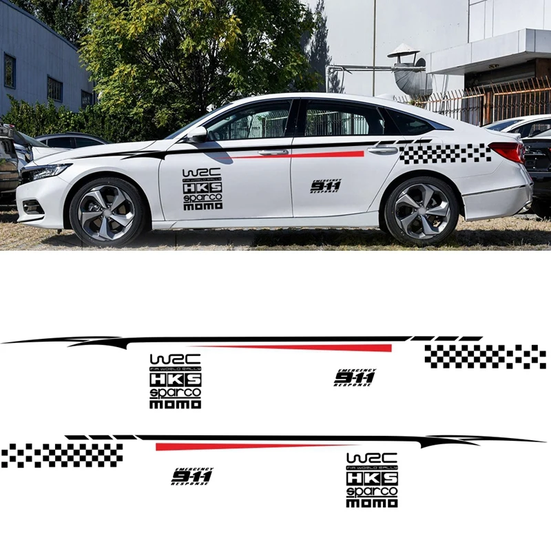 

Car Side Stickers Waistline Stripe Sticker Racing Sports Decal Auto Vinyl Film Stickers Universal Car Accessories