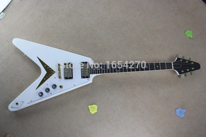 

Бесплатная Доставка! Новое поступление высокое качество Дин Летающий V винно-красный Laue Muataine Подпись EMG пикапы электрическая гитара 150604