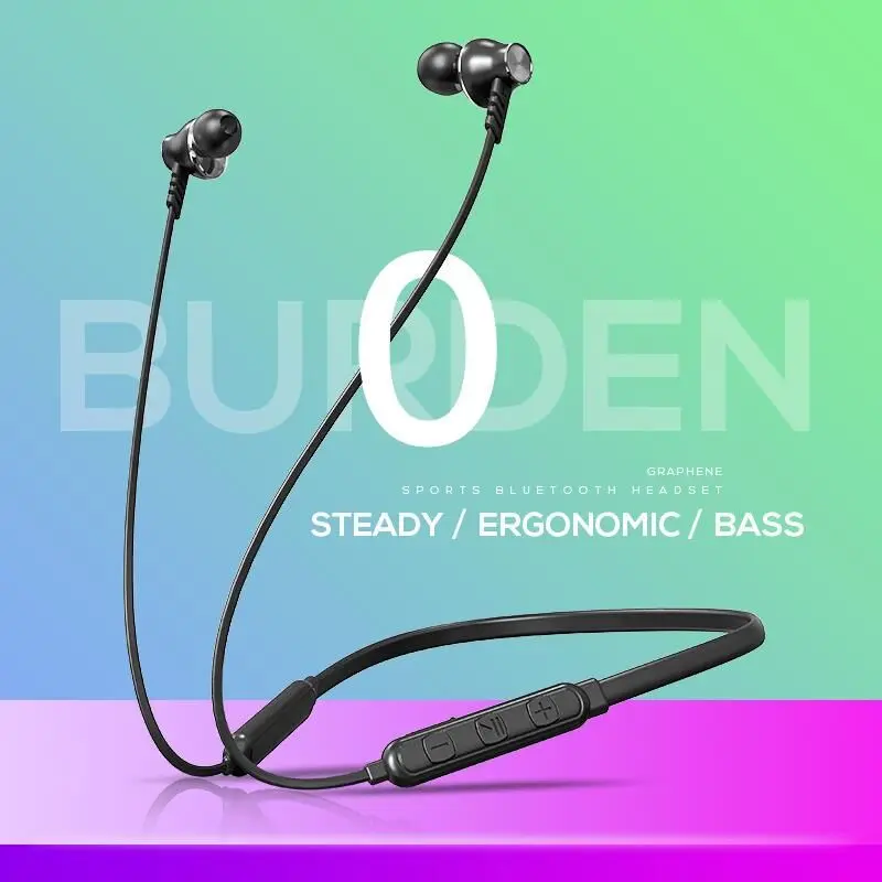Holy Serpent F2 Sports Running Earphone Bluetooth V5.0 6D Stereo Neck Headset Magnetic Earbuds Built-in Mic For Xiaomi Huawei PC |