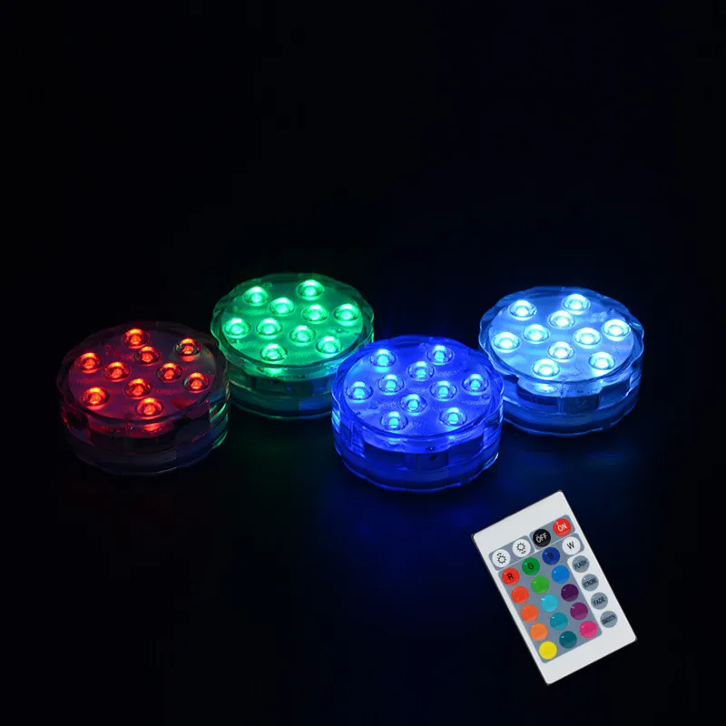 

Remote Control 10 Led Night Lights RGB Led Lights Submersible Light Battery Operated Underwater Aquarium Lamp Pool Accessories