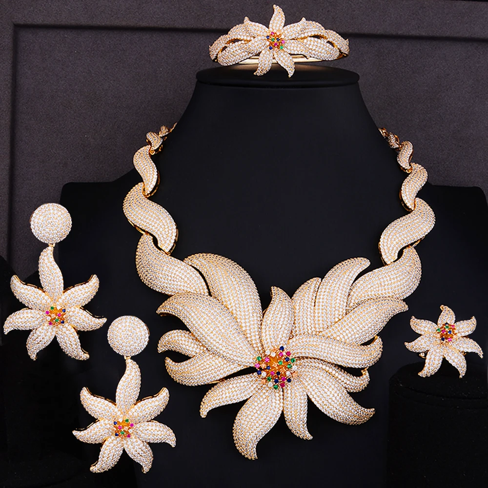 

Женский комплект ювелирных изделий GODKI, из 4 предметов, с фианитом и кристаллами морской Starfish, вечерние