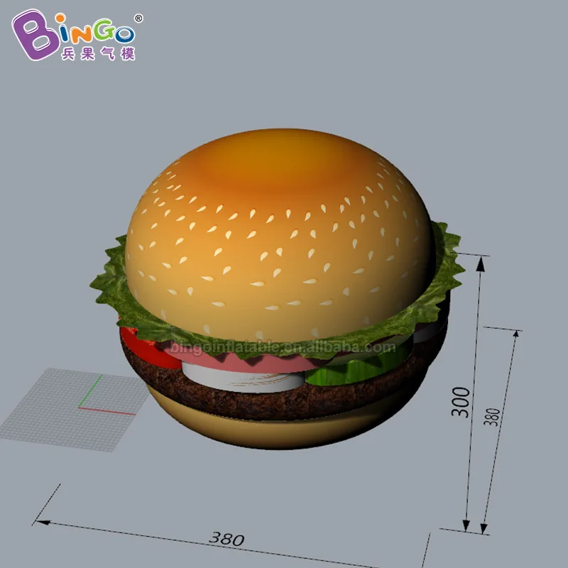 Индивидуальный гигантский надувной гамбургер высотой 3 м для рекламы/гигантский