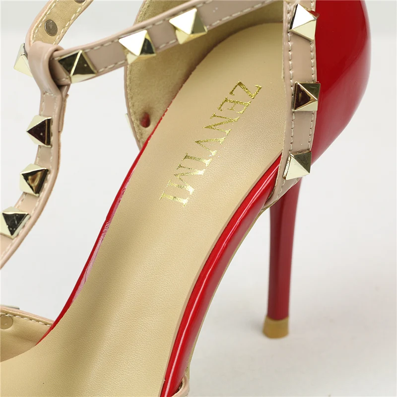 2020 Summer Fashion Sexy Women 9cm High Heels Sandals red Wedding Prom Strap Shoes Glitter Rivets Scarpins Stiletto Fetish Pumps | Обувь