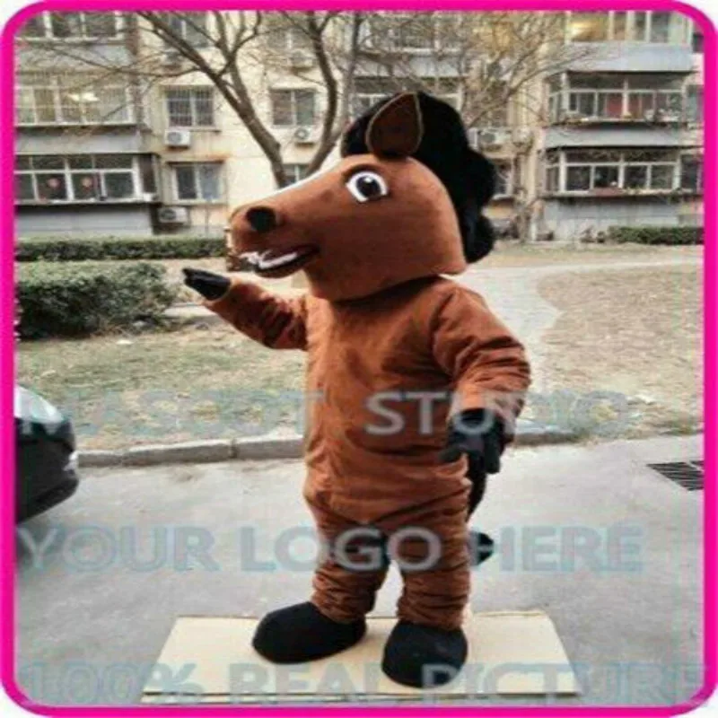 

Brown Horse Mascot Costume Cosplay Party Game Dress Outfit Adult Fursuit Cartoon Carnival Halloween Xmas Easter Ad Cute Clothes