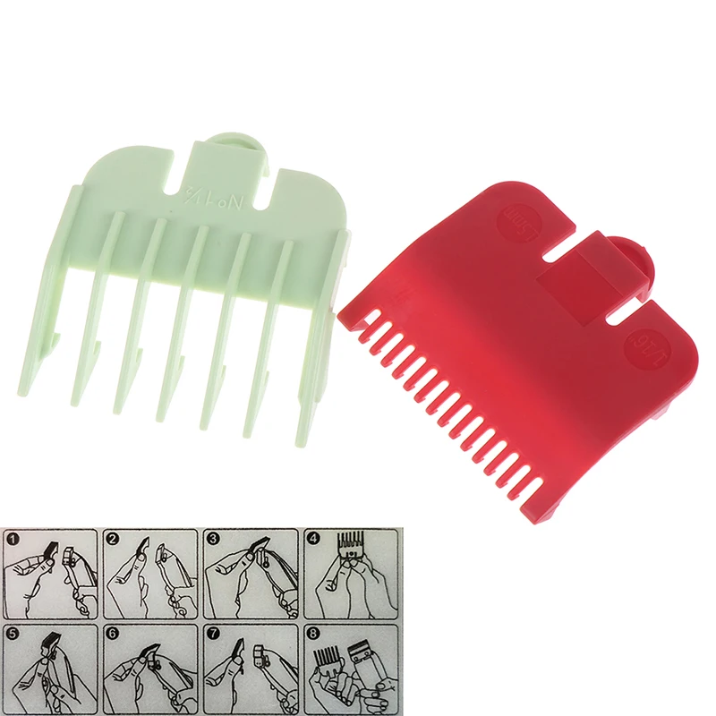

2Pcs/set Hair Clipper Guide Comb Beard Trimmer Comb Replacement Clipper Blade Cutter Hair Grooming Trimmer Head Shaver Comb