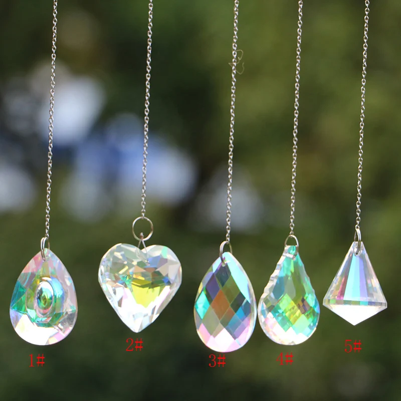 

1PCS AB Crystal Ball Prisms Suncatcher Hanging Ornament Rainbow Maker for Home Garden Decoration