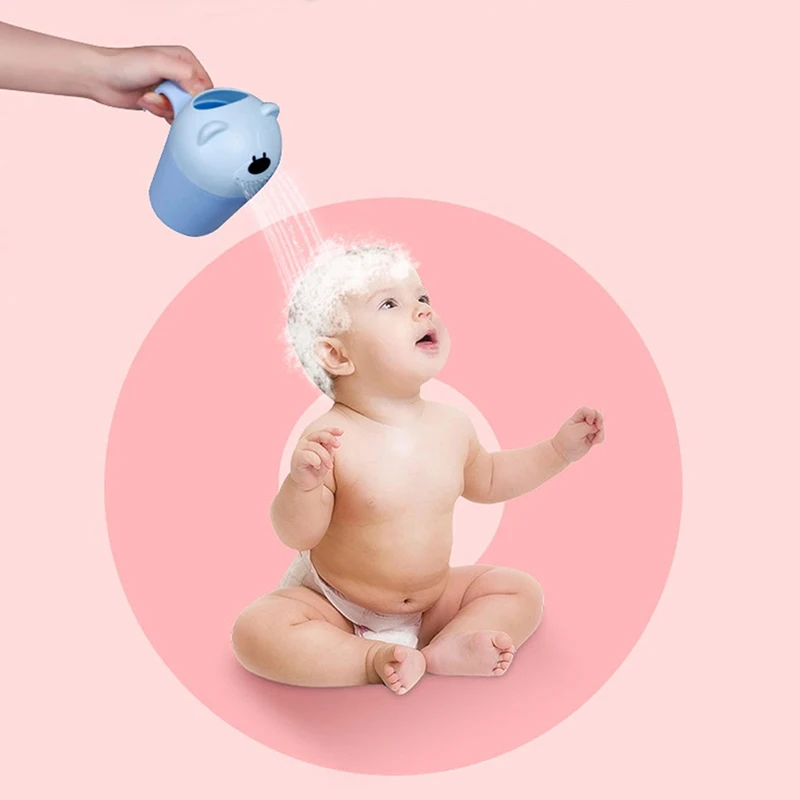 

Baby Kids Cartoon Bear Bathing Cup Baby Shower Shampoo Cup Bailer Baby Shower Water Spoon Hair Wash Cup
