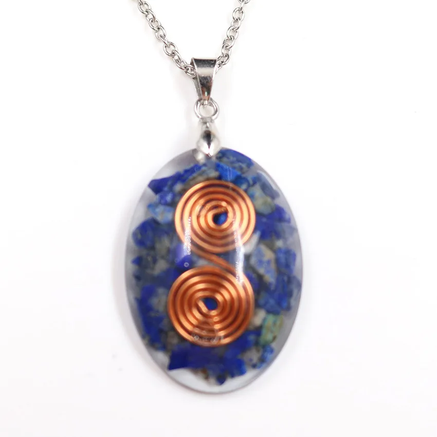 Ожерелье подвеска Orgone из натурального хрусталя овальной искусственной