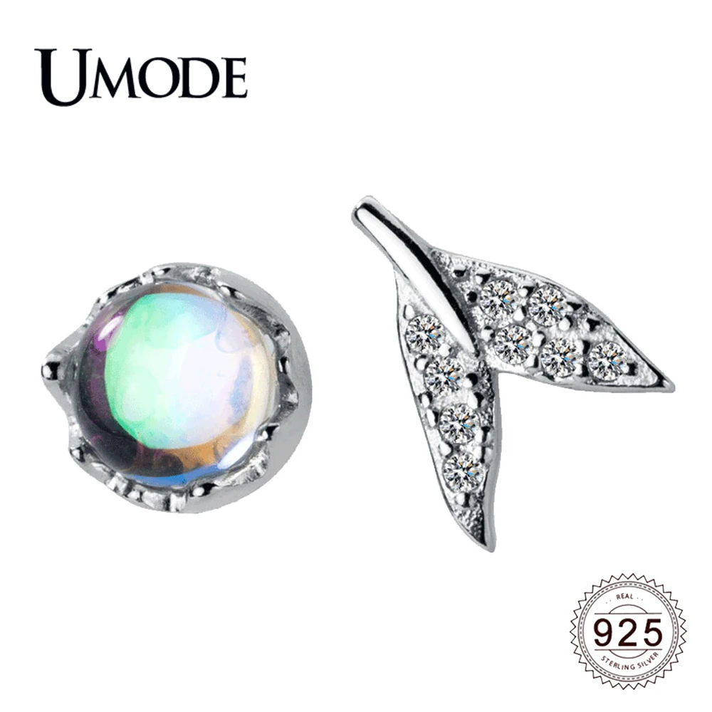 UMODE новые серьги-гвоздики из стерлингового серебра 925 пробы с кристаллами для