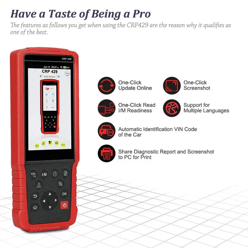 LAUNCH X431 CRP429 OBD2 сканер OBD OBDII EOBD диагностический инструмент все системы авто код читателя ключ инжектор кодирования DPF PK CRP429C