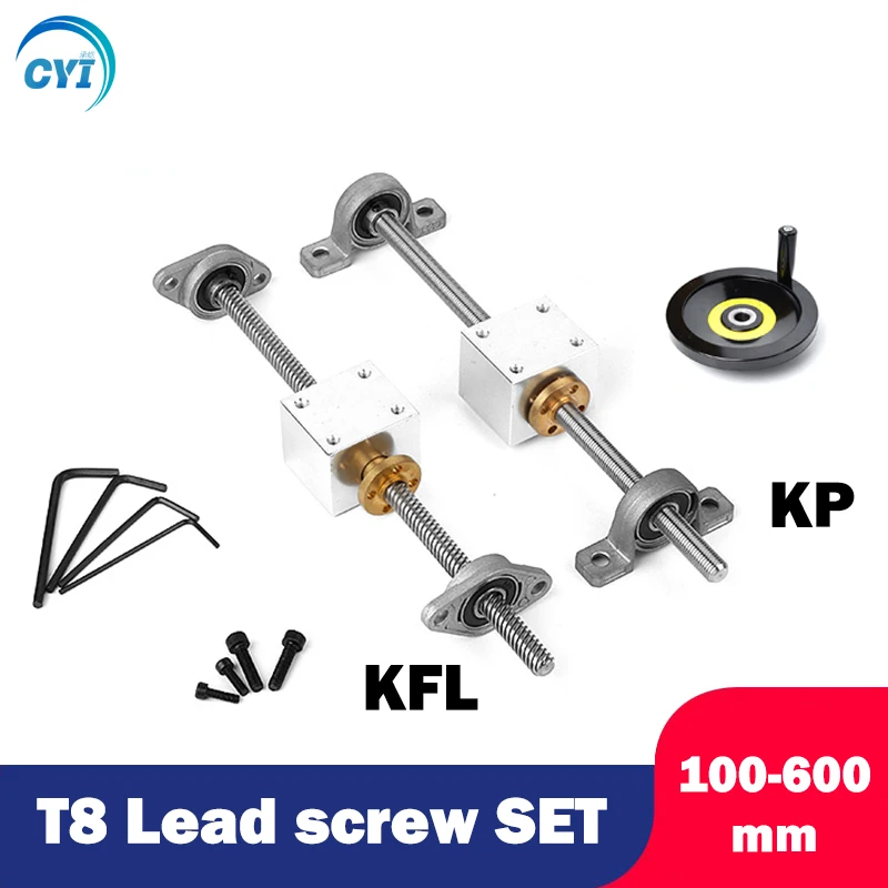 1 комплект 200/250/300/350/400/500 мм 3D принтер и ЧПУ T8 свинцовый винт 8 + латунная Медная
