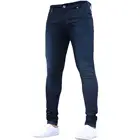 Лидер продаж! Осень-зима 2021, модные мужские однотонные облегающие джинсы в полную длину в Корейском стиле, облегающие джинсовые леггинсы, длинные брюки